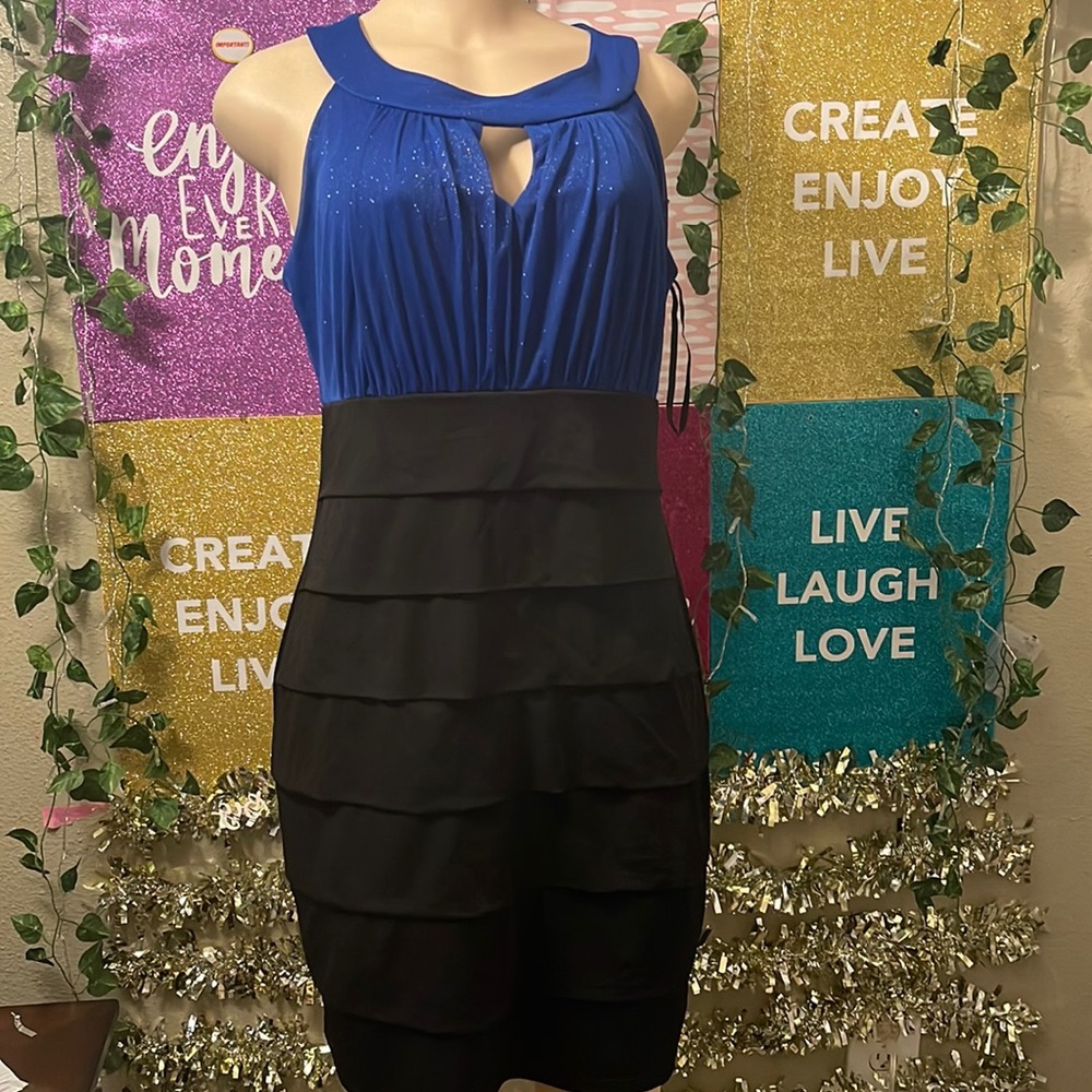 ENFOCUS STUDIO Night out dress~Royal Blue with Black ~~Size 14